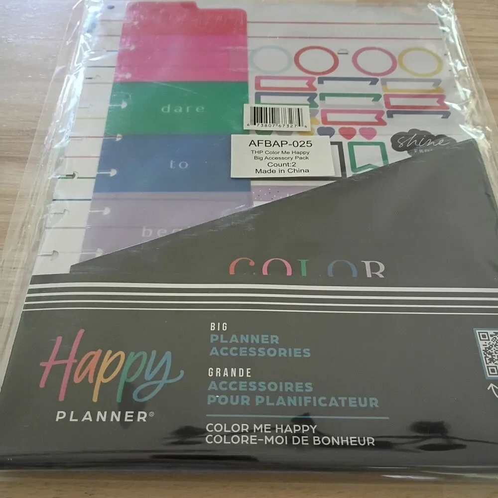 NEW Color Me Happy The Happy Planner Big Accessories 2 Count Pack